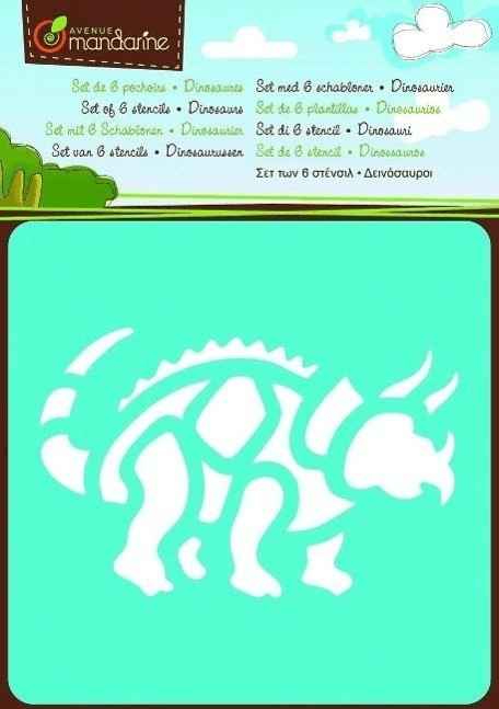 Avenue Mandarine Set de 6 pochoirs : Dinosaures