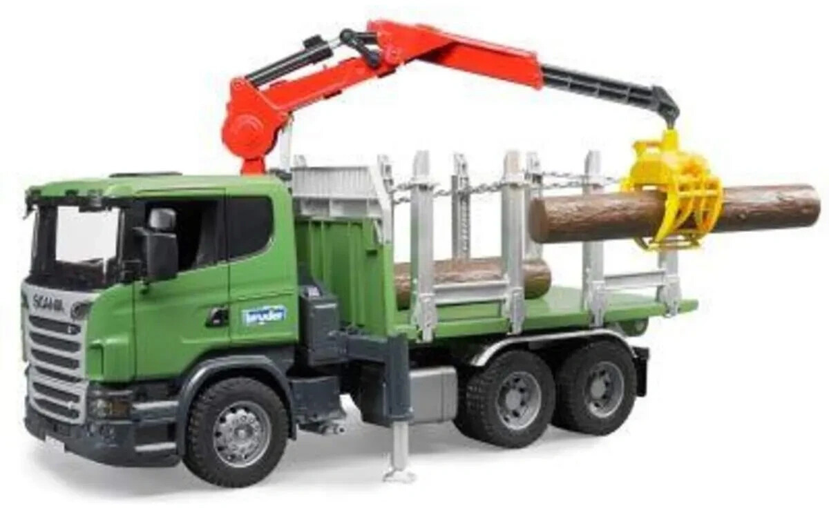 Bruder MAN Holztransport-LKW Mit Ladekran Und 3 Baumstämmen, Modellfahrzeug Outlet