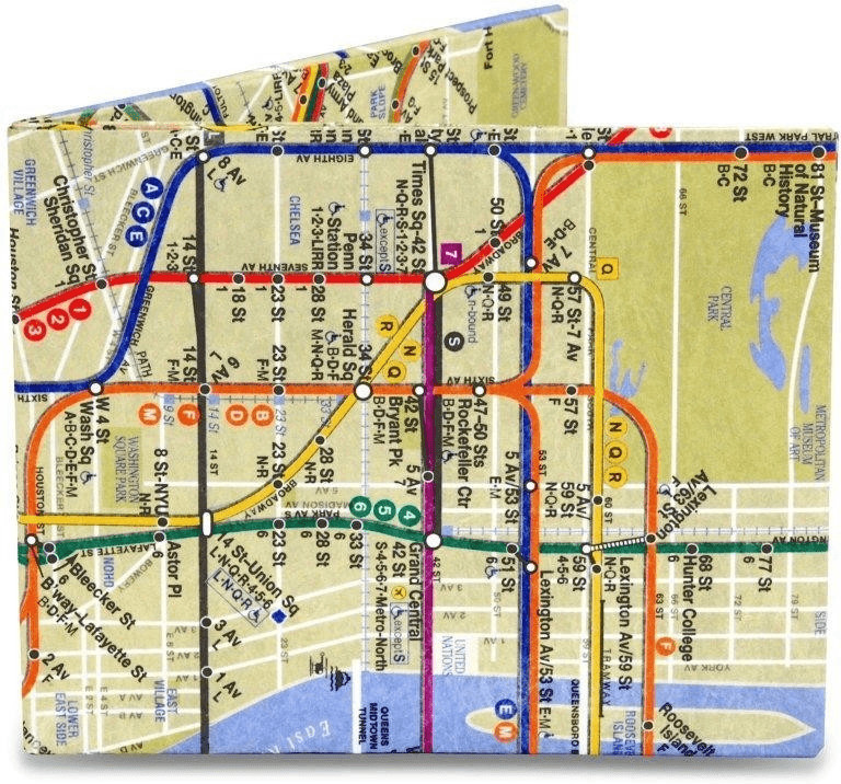 Klein & More Mighty Wallet nyc subway map