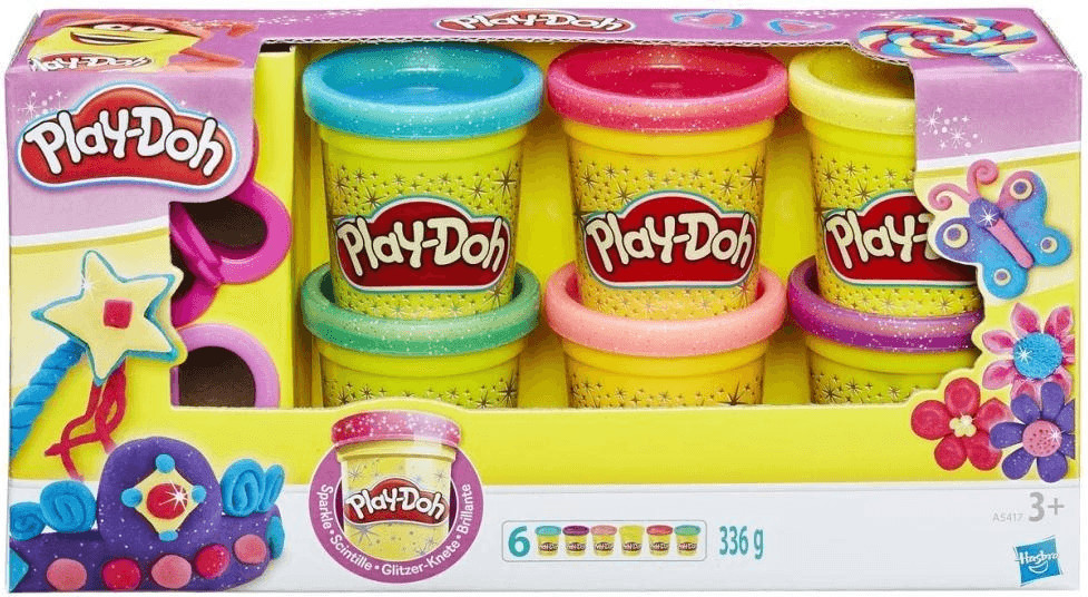 Play-Doh Coffret 15 pots pâte à modeler paillettes - Play-Doh