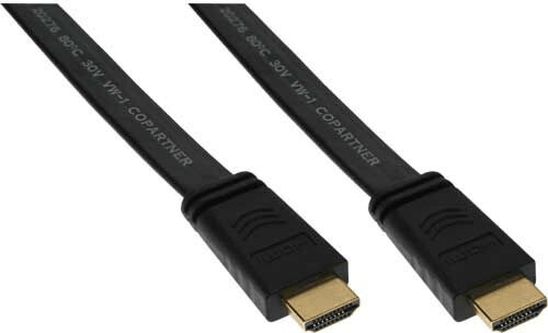 InLine HDMI 1.4 câble plat, avec Ethernet, noir/or