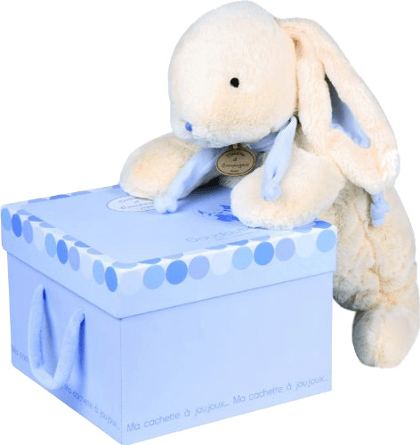 Doudou et Compagnie Range-pyjama Lapin Bonbon bleu + coffre