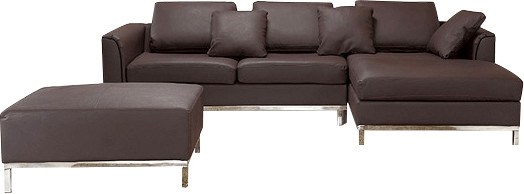 Beliani Canapé d'angle Oslo en cuir marron