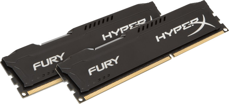 HyperX Fury Black 8Go Kit DDR3-1600 CL10 (HX316C10FBK2/8)