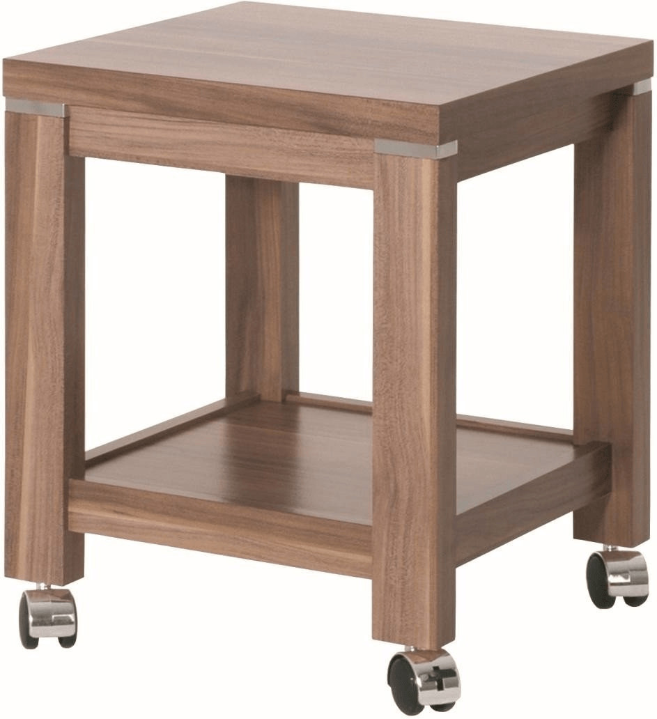HAKU Side Table with Wheels Walnut