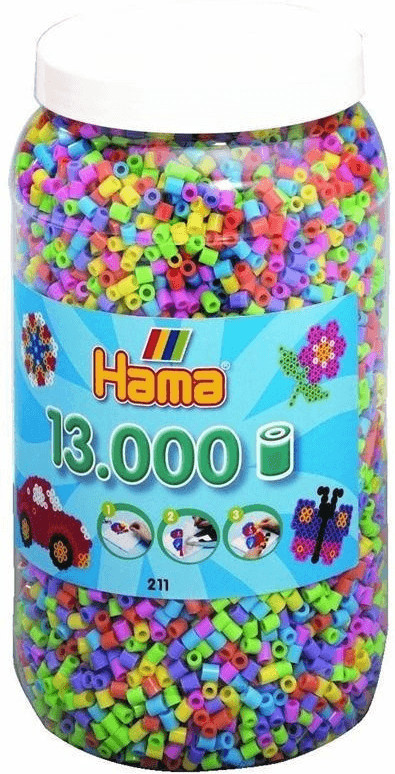 Hama Midi pot 13000 perles - mélange pastel