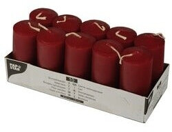 Papstar Bougies cylindriques 40 x 90 mm 10 pièces bordeaux
