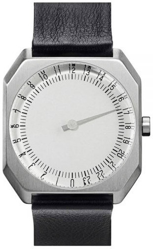 Slow Jo 05 Black Leather Silver Case Silver Dial
