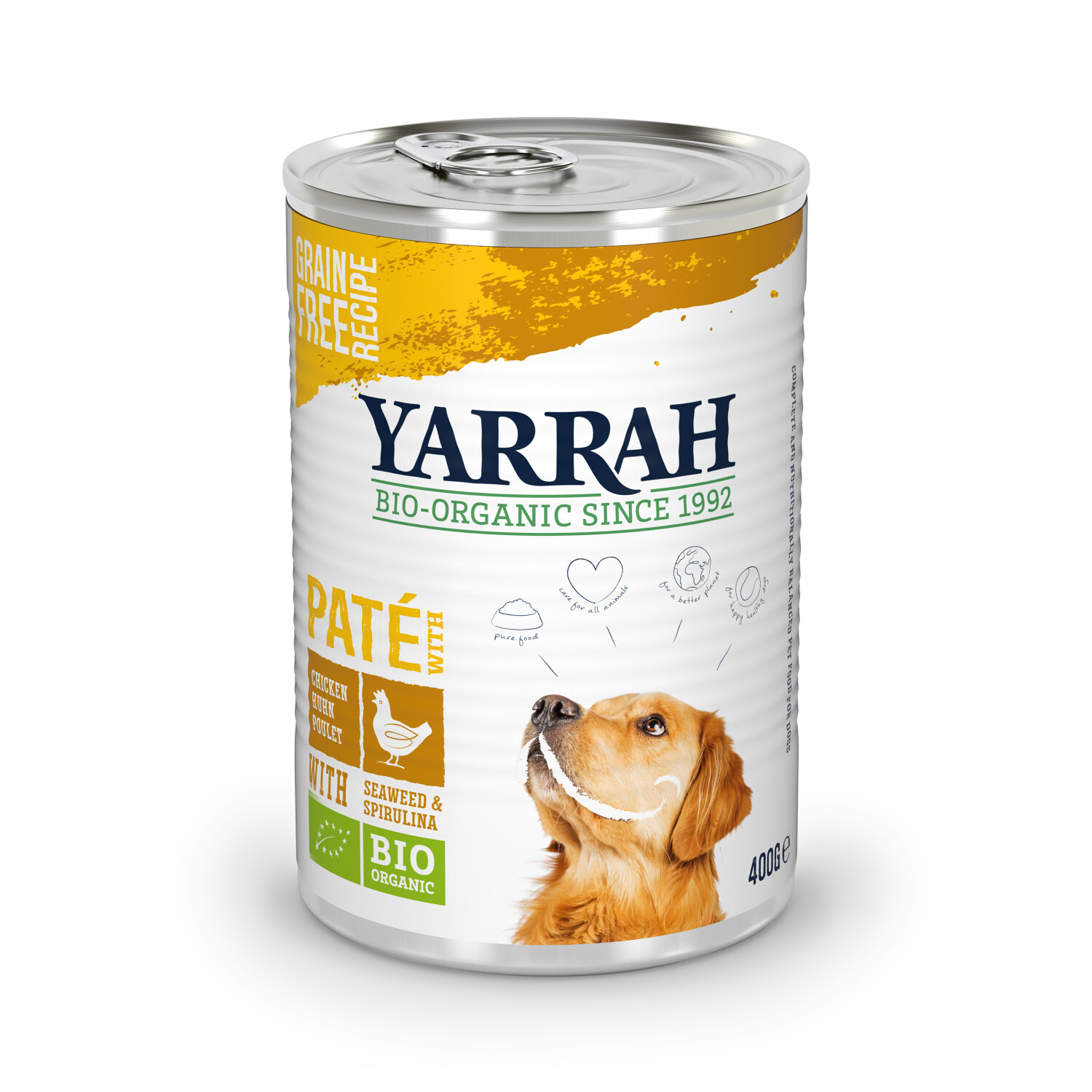 Yarrah Dog Organic Paté with Chicken, Seaweed & Spirulina 400g