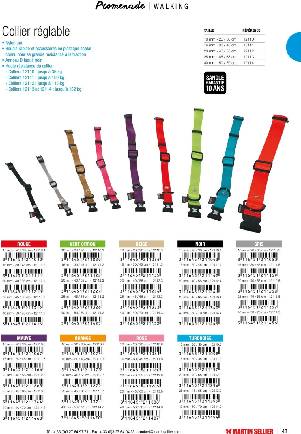 Martin Sellier Collier pour chien 20-30 cm x 10 mm Martin Sellier Collier pour chien 20-30 cm x 10 mm