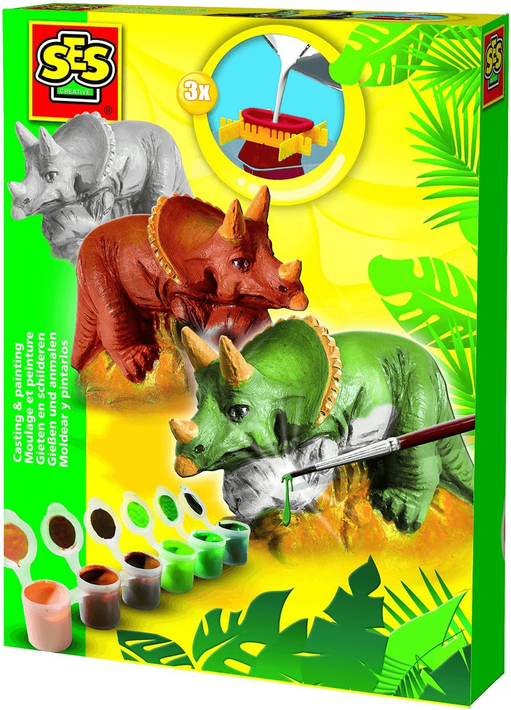SES Creative Kit de moulage en plâtre : Tricératops
