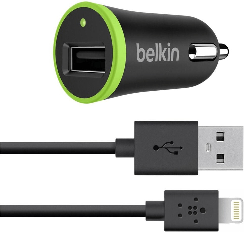 Belkin Car Charger with Lightning to USB Cable (12 Watt/2.4 Amp)