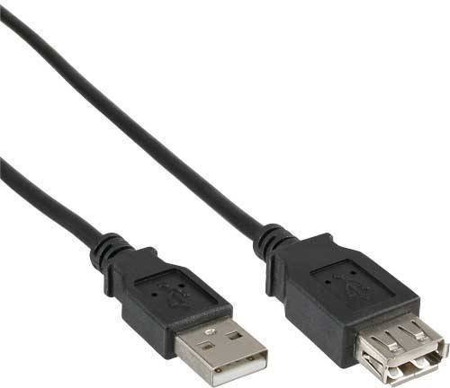 Photos - Cable (video, audio, USB) InLine USB 2.0 cable, black, A M/F, 3m  (34603B)