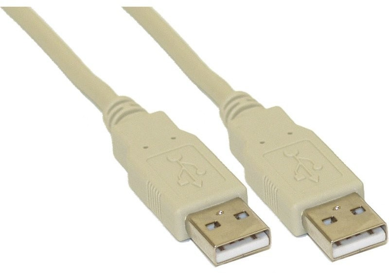 InLine Câble USB 2.0, beige, AM/AM, 2m (34318H)