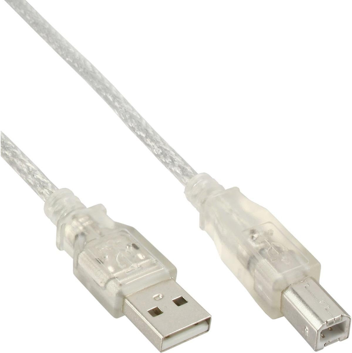 InLine Câble USB 2.0, A vers B, transparent, 7m (34557T)