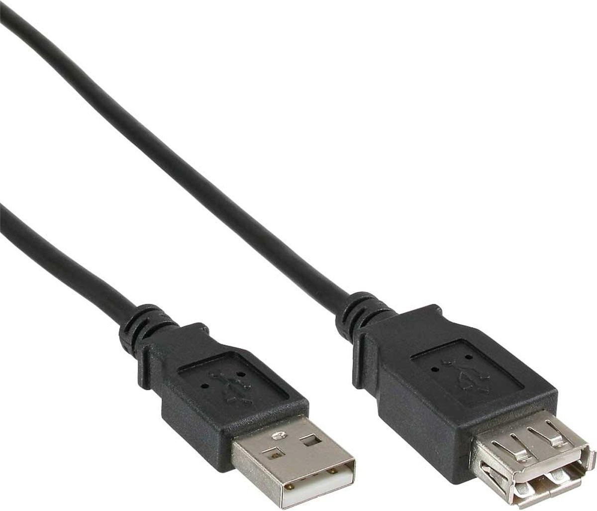 InLine Câble USB 2.0, noir, A M/F, 1.8m (34618B)