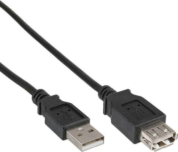InLine Câble USB 2.0, noir, A M/F, 5m (34605B)