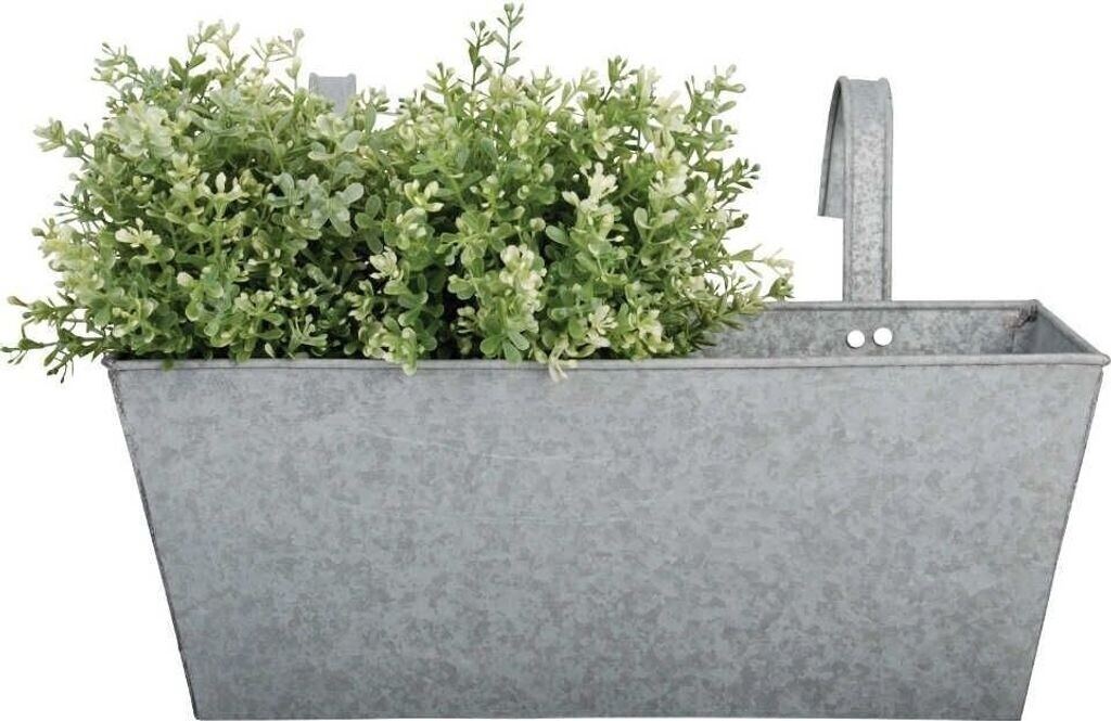 Esschert Bac à fleurs gris métalisé