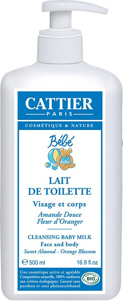 Cattier Lait de Toilette Visage et Corps Bébé (500 ml)