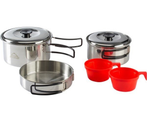 McKINLEY Koch-Set Alu Für 2 Personen - 8-teilig Mit Topf, Pfanne, Tellern & Tassen
