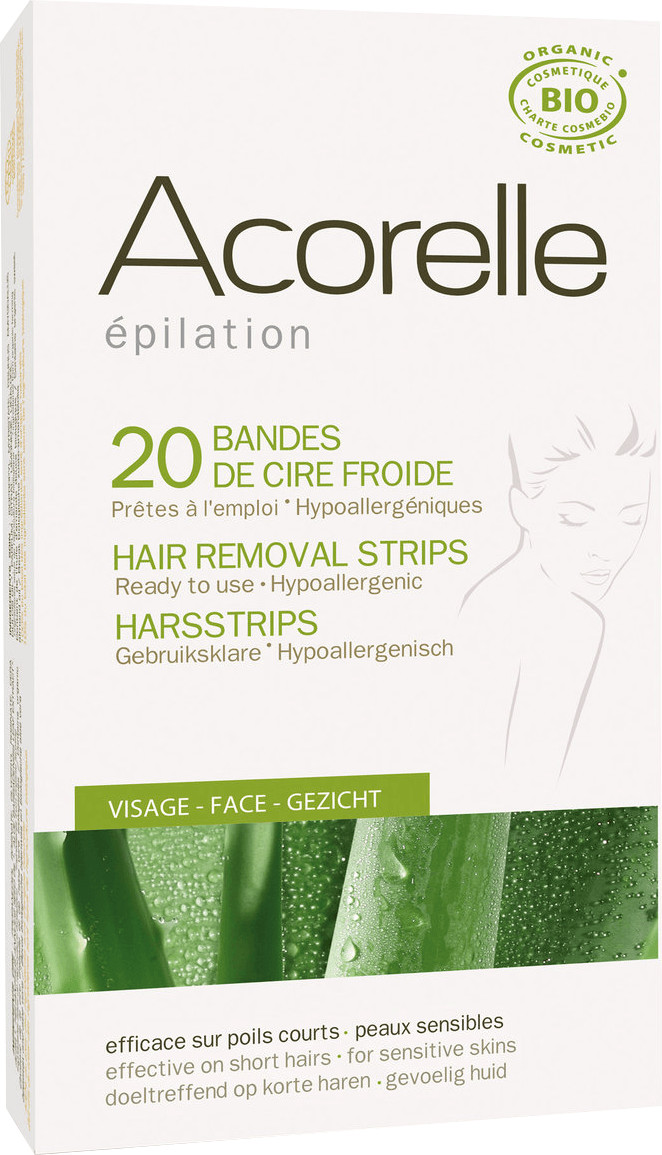 Acorelle Bandes de cire froide bio visage (20 unités)