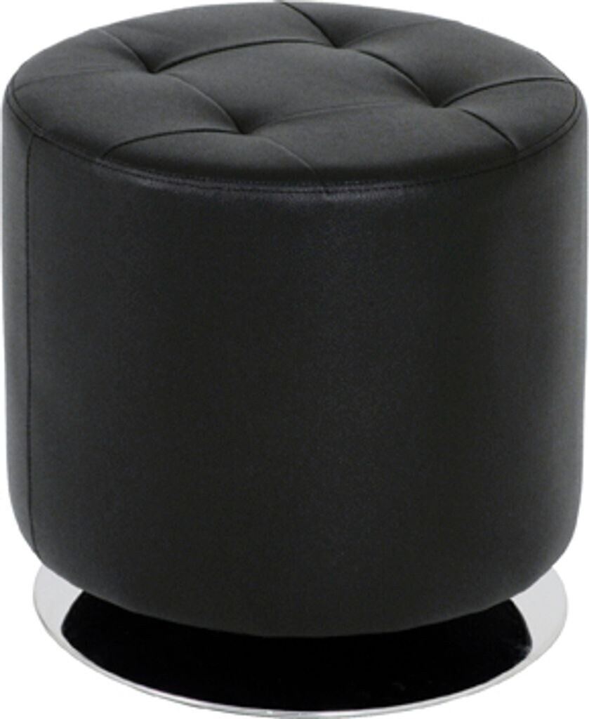 HAKU Tabouret imitation cuir noir (30580)