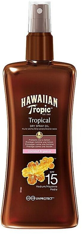 Hawaiian Tropic Huile solaire sèche en vaporisateur FPS 15 (200 ml)