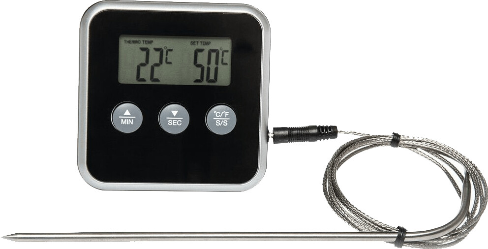 GOURMEO Thermomètre à Viande 2 en 1 - Indicateur en Acier Inoxydable pour  Four Électrique ou à Gaz - Pour Température Viande et dans le Four -  Affichage Analogique de 100 Degrés