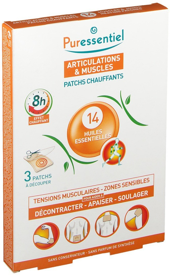 Articulations Patchs chauffants aux 14 huiles essentielles (3 unités)