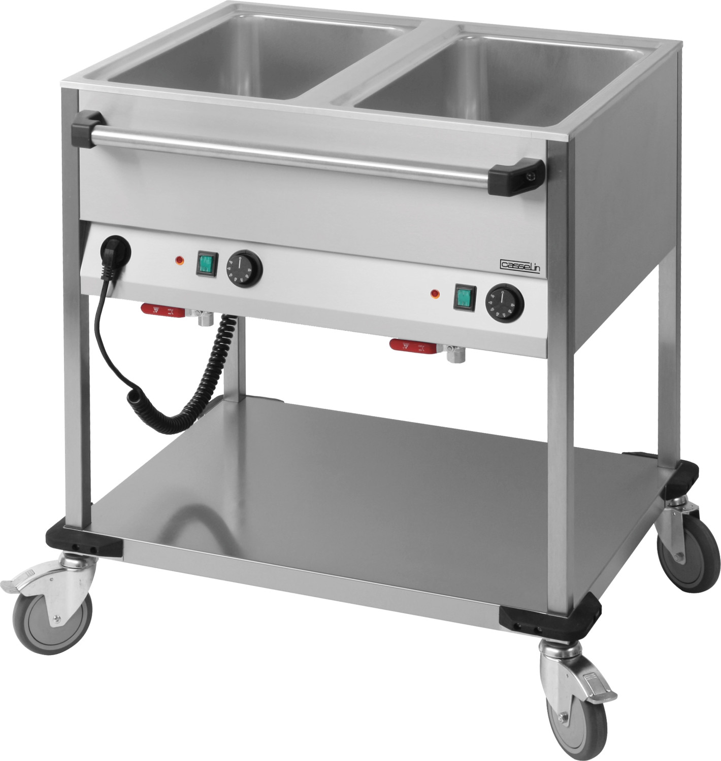 Casselin Chariot Bain-Marie à eau 2 x GN 1/1 horizontale
