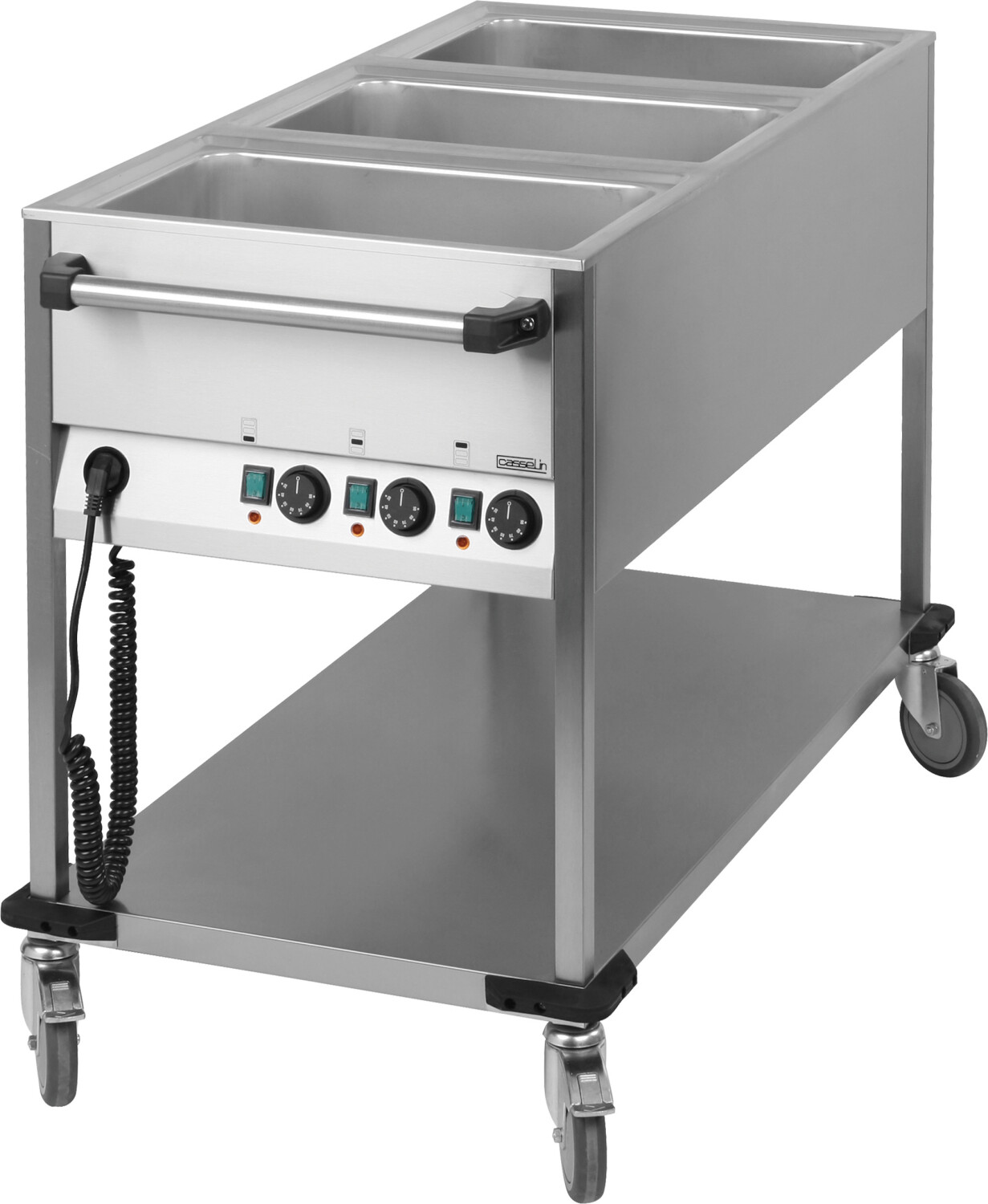 Casselin Chariot Bain-Marie à eau 3 x GN 1/1 verticale