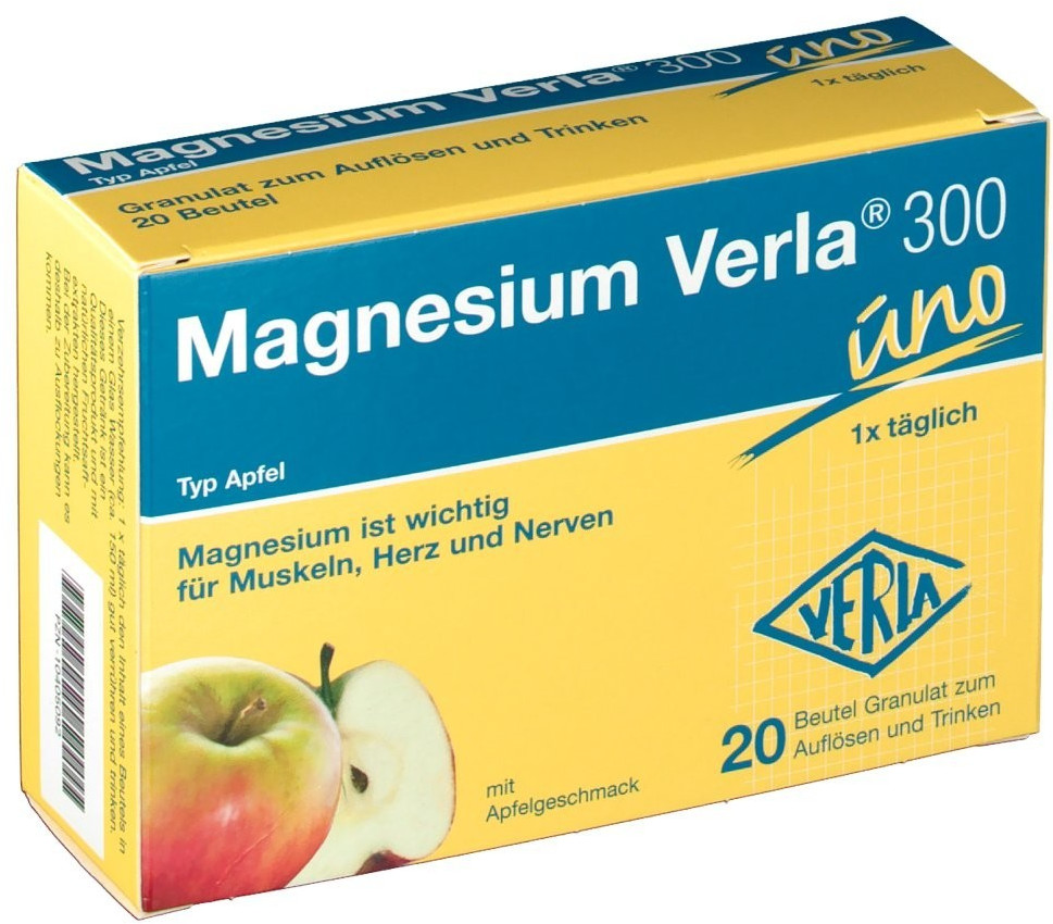 Verla-Pharm Magnesium Verla 300 uno Apfel Granulat (20 Stk.)