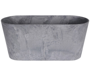 K&K Balkonkasten Mit Unterschale – 38x20x18 Cm, Weiß, Frostsicher, Aus Steinzeug-Keramik