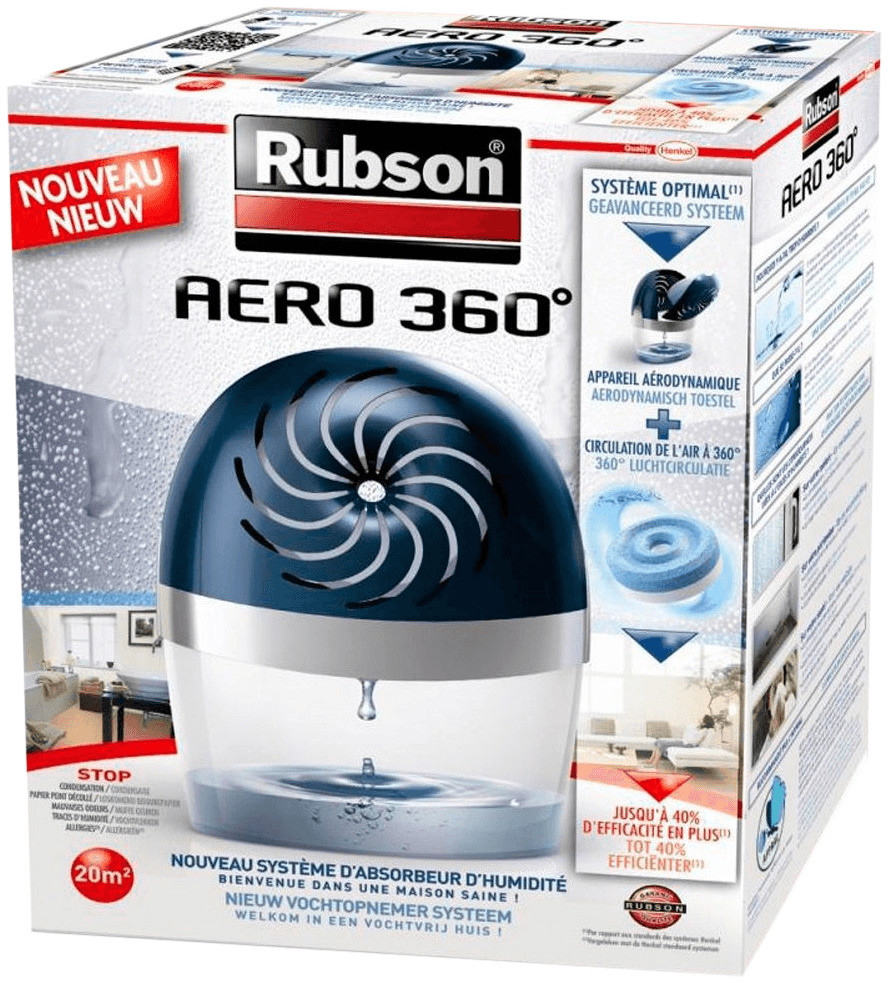 Absorbeur d'humidité aéro 360° + 1 recharge tabs 450gr RUBSON