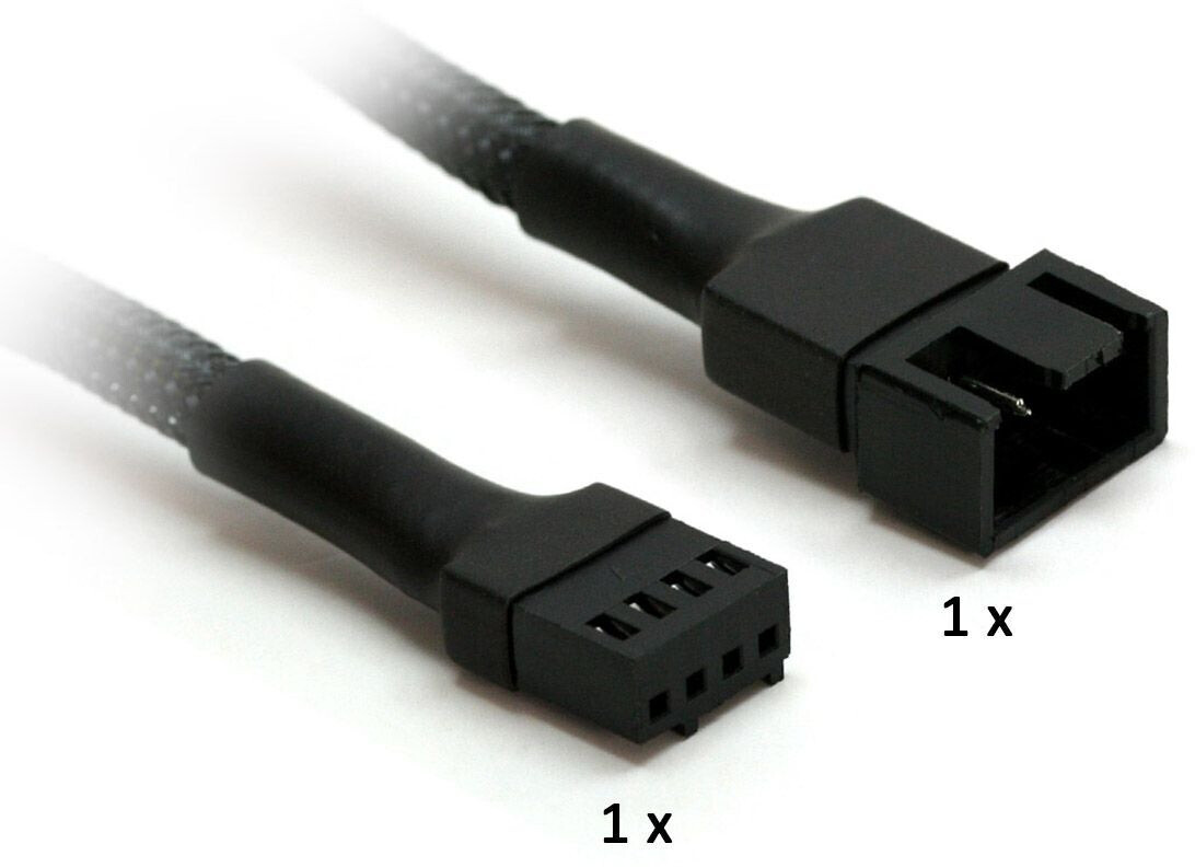 Câble Extension PWM Pour Ventilateur PC - Lot De 5 Câbles 4 Pins Mâle-Femelle - Nylon Tressé - 30cm