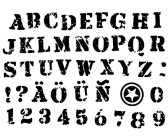 Stempelset Moosgummi Buchstaben und Zahlen Schriftart Clarendom