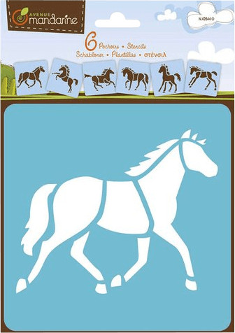 Avenue Mandarine Set de 6 pochoirs Chevaux