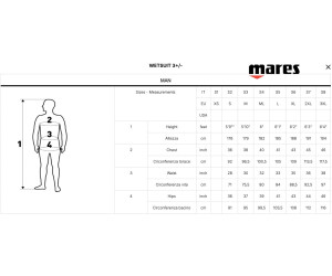 Shorty MARES Reef 3 mm pour homme - FADIS DIVING