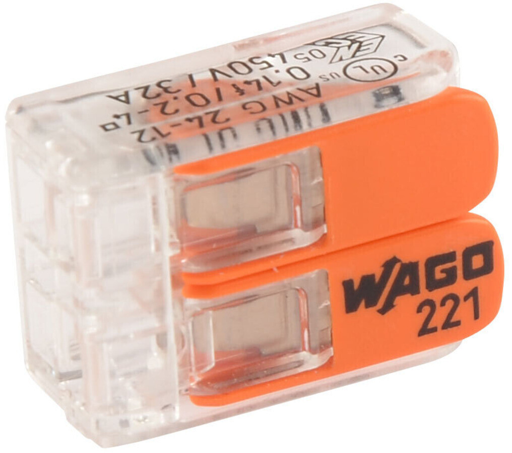 Wago Bornes de Connexion Serie 221, Assortiment 25 pièces, 10x 221-412, 10x  221-413, 5x 221-415 et serre-câbles 80mm : : Bricolage