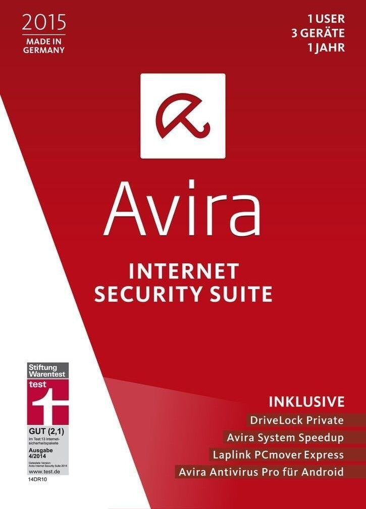 Avira Internet Security Suite 2015 (1 User) (3 Devices) (1 Year) (DE) (Win)