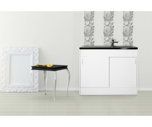 Spülenunterschrank Favorit 6 weiß mit Auflagespüle Armatur 100x60 cm Küche 