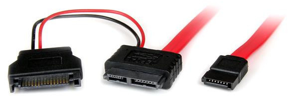 StarTech Câble adaptateur 50 cm Slimline SATA femelle vers SATA avec alimentation SATA
