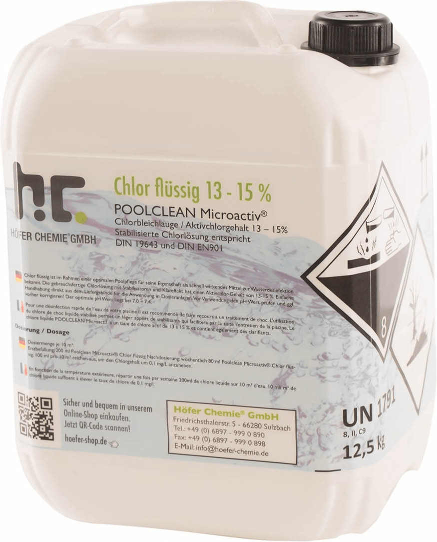 Höfer Chemie Chlore liquide 48° 2 x 12,5 kg (10 L)