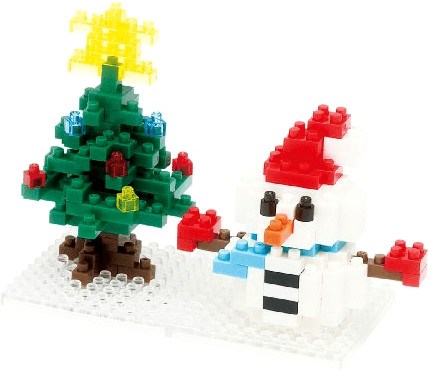 Kawada Nanoblock - Snowman and Christmas tree