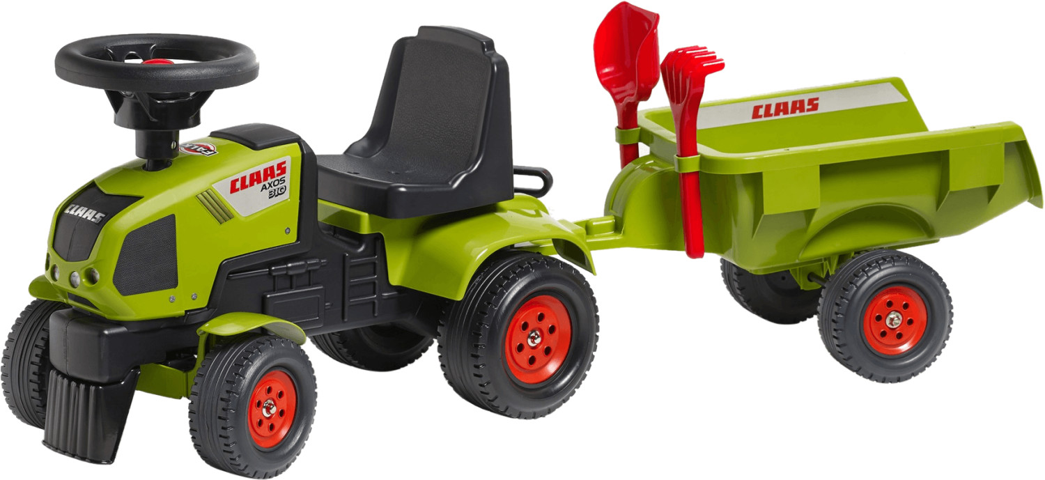 Falk Baby Tracteur Claas Axos avec remorque et accessoires