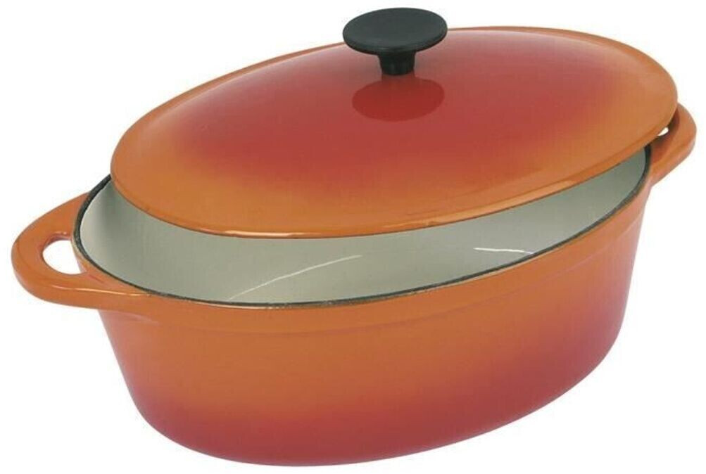 Crealys Cocotte ovale 32 cm orange flamme