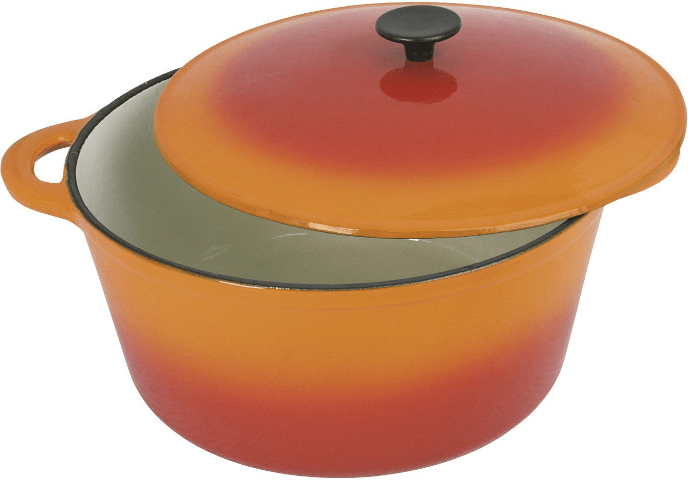 Crealys Cocotte ronde 32 cm orange flamme