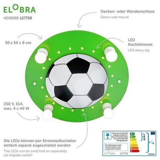 Elobra Plafonnier football 3D 4/20