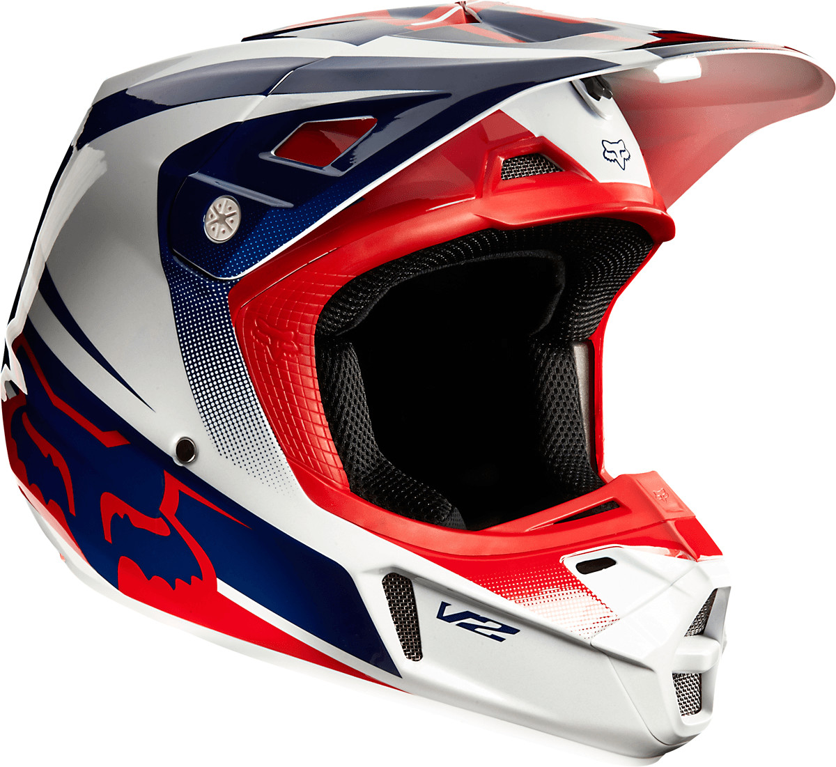 Fox V2 Imperial bleu/blanc