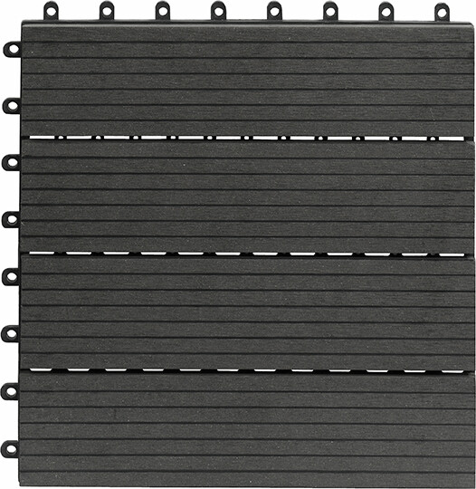 Gartenfreude Dalle composite gris foncé 30 x 30 cm (10 pièces)